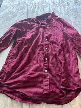 Ralph Lauren Red and Black Gingham Button-Down Shirt